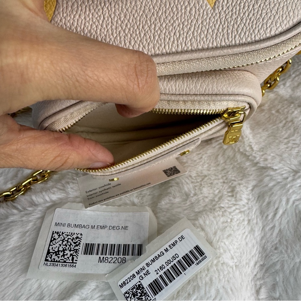 Louis Vuitton Empreinte Monogram Giant Mini By The Pool Bumbag Cream Saffron - Picture 6 of 13